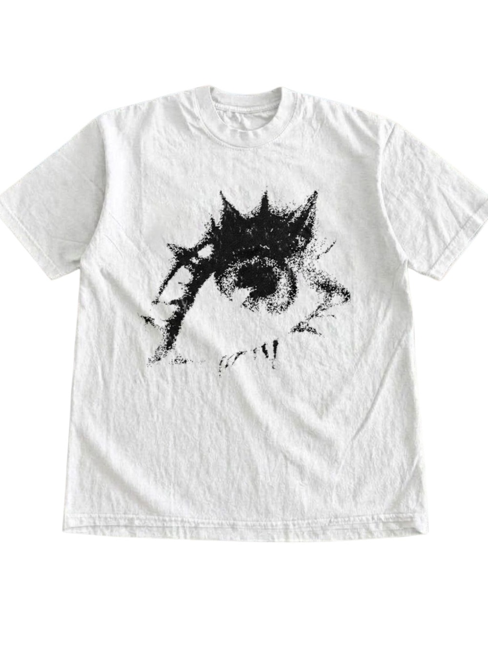 Gildan White Graphic Tee with Black Eye Print